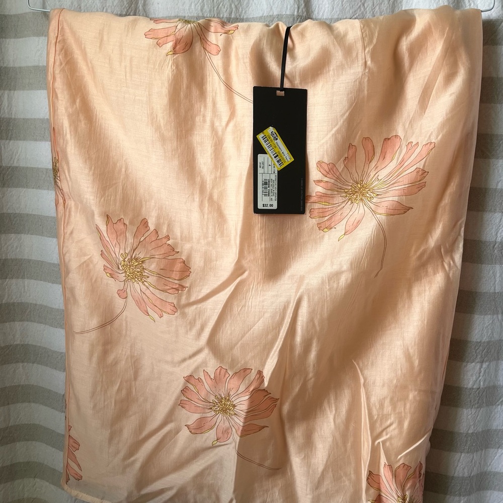 Floral Peach Midi Skirt